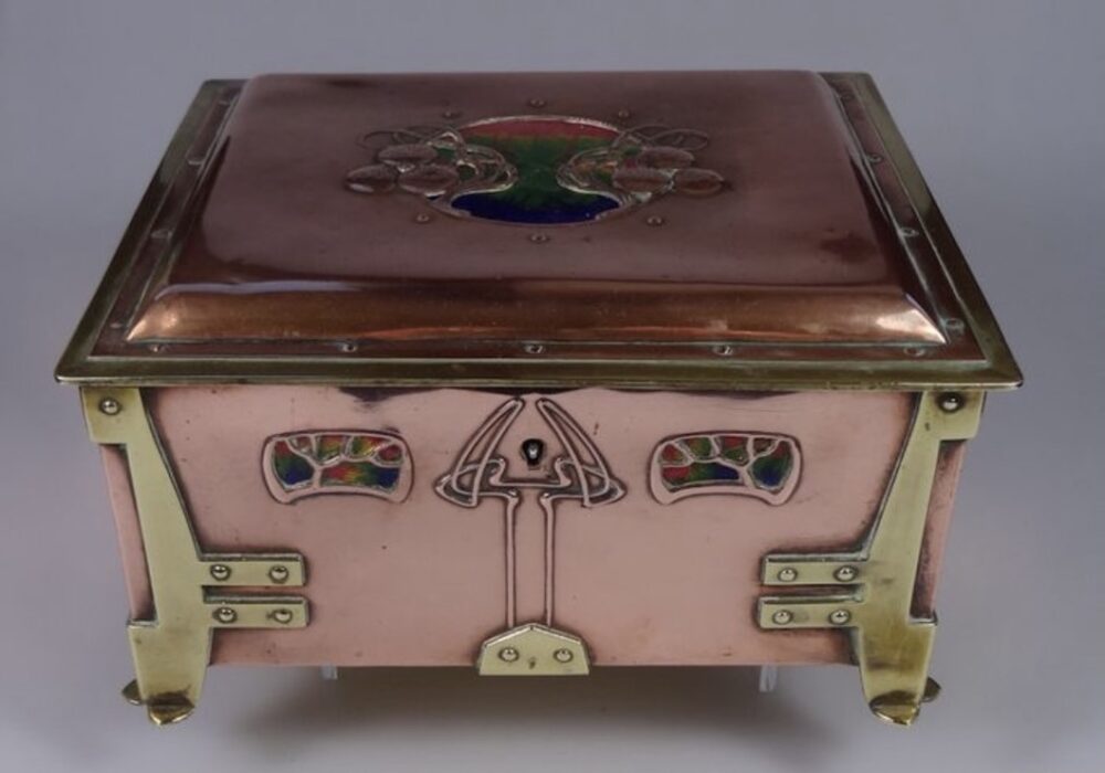 Arts and Crafts jewelry box by A.E. Jones